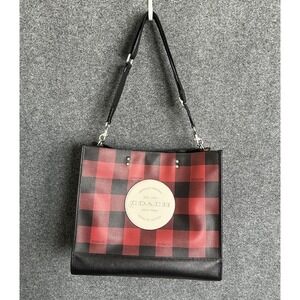 NWOT* COACH  Dempsey Tote Bag 40 With Buffalo Plaid Print And Coach Patch